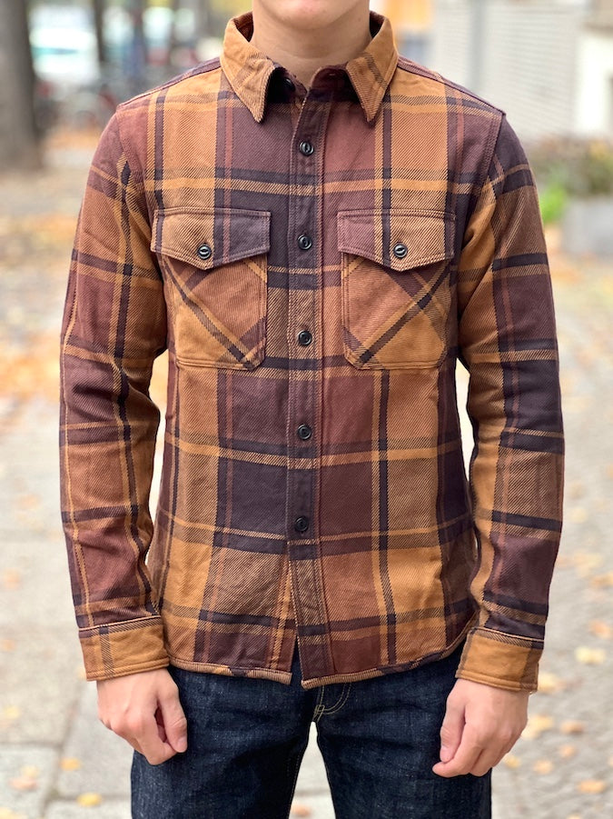 UES - 15.5oz Extra Heavy Flannel Shirt - 502451 Orange - ONE OF THE HEAVIEST FLANNELS !