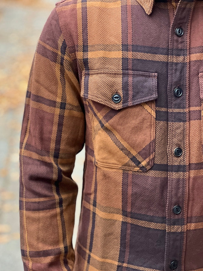 UES - 15.5oz Extra Heavy Flannel Shirt - 502451 Orange - ONE OF THE HEAVIEST FLANNELS !