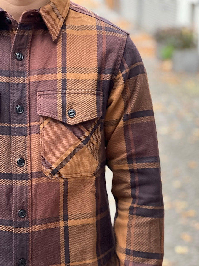 UES - 15.5oz Extra Heavy Flannel Shirt - 502451 Orange - ONE OF THE HEAVIEST FLANNELS !