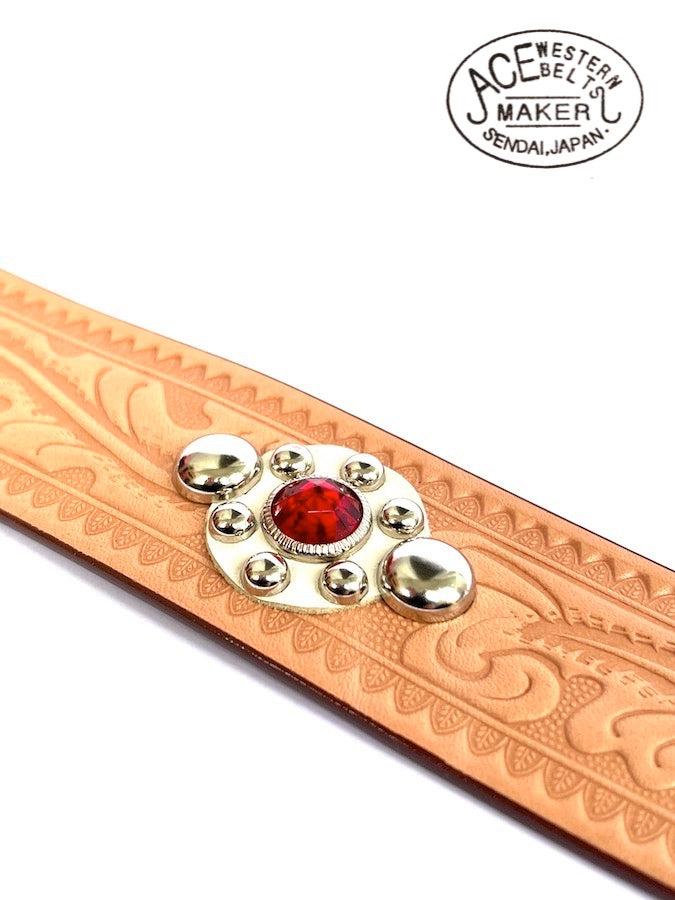 ★ Style No.180H with 50's Jewels ★ Handmade Vintage Cowboy Belt - Russet