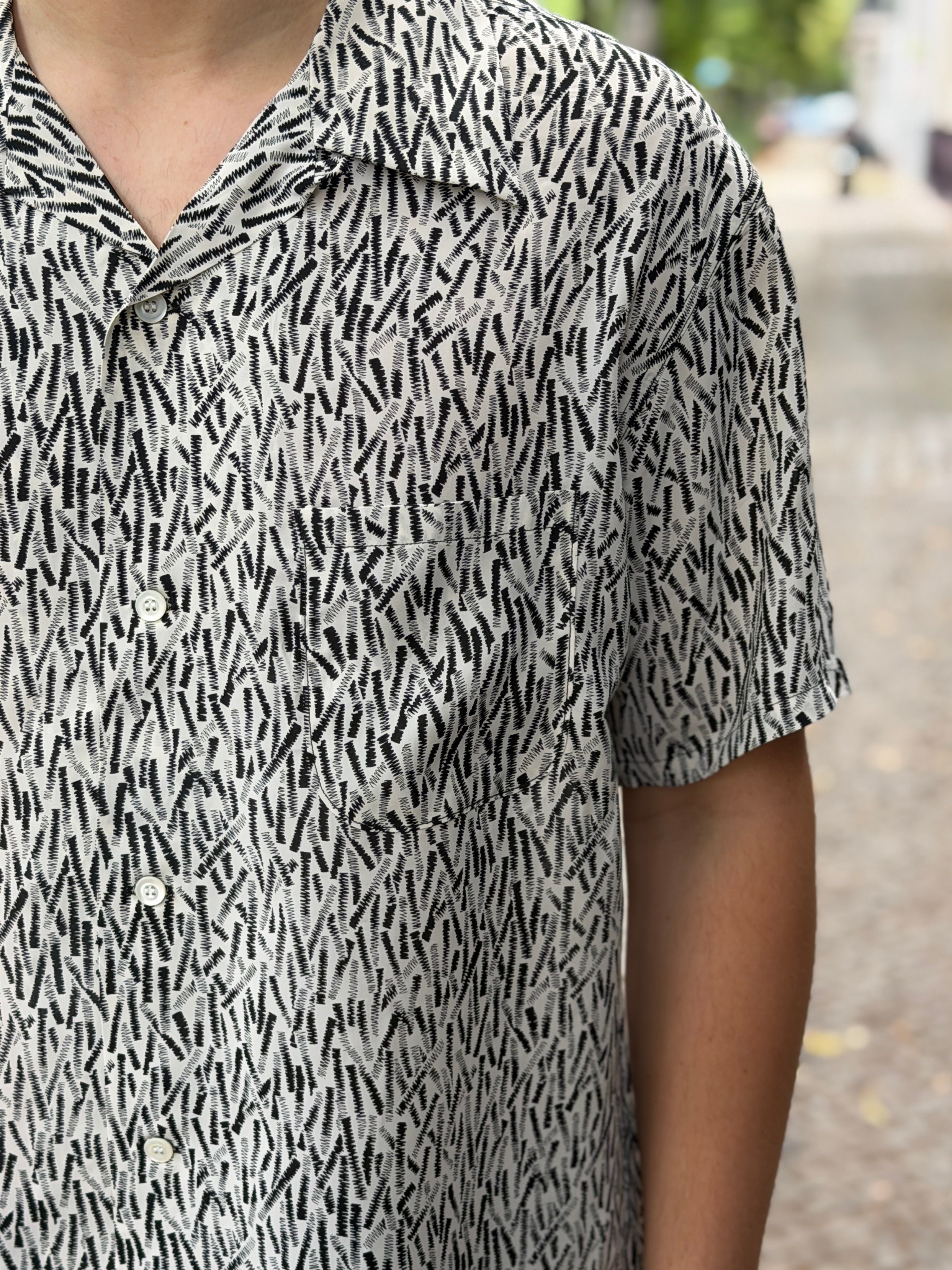 WEARMASTERS - Lot.912 Zig-Zag Rayon Shirt - White