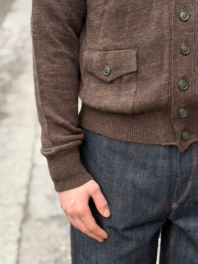 RAGTIME A-1 KNIT CARDIGAN - BROWN MIX