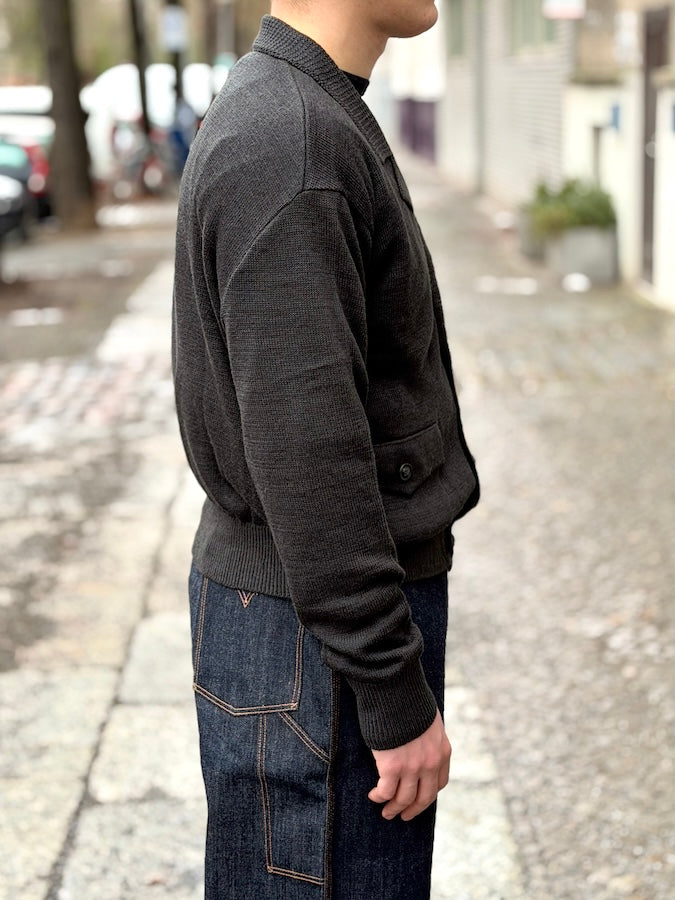 RAGTIME A-1 KNIT CARDIGAN - CHARCOAL MIX