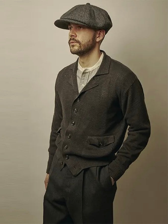 RAGTIME A-1 KNIT CARDIGAN - CHARCOAL MIX