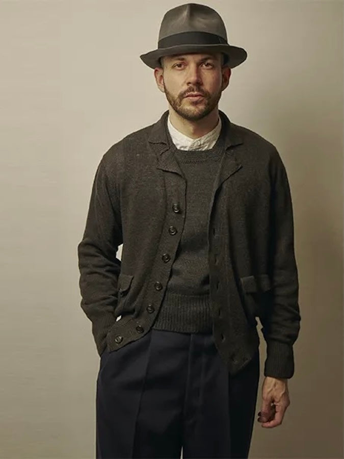 RAGTIME A-1 KNIT CARDIGAN - CHARCOAL MIX