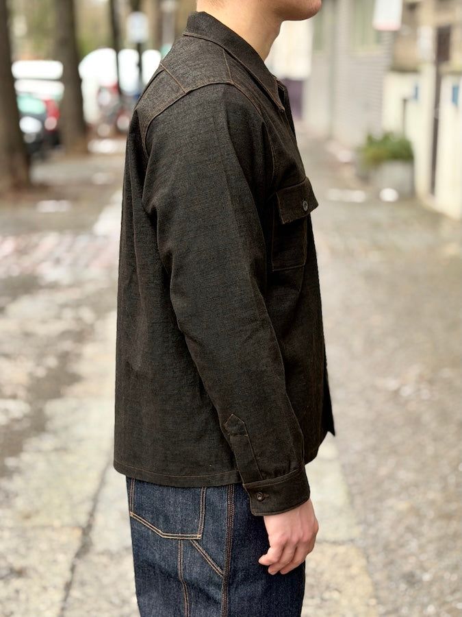DOROMOLE SLUB YARN OPEN COLLAR NO LOOP SHIRTS
