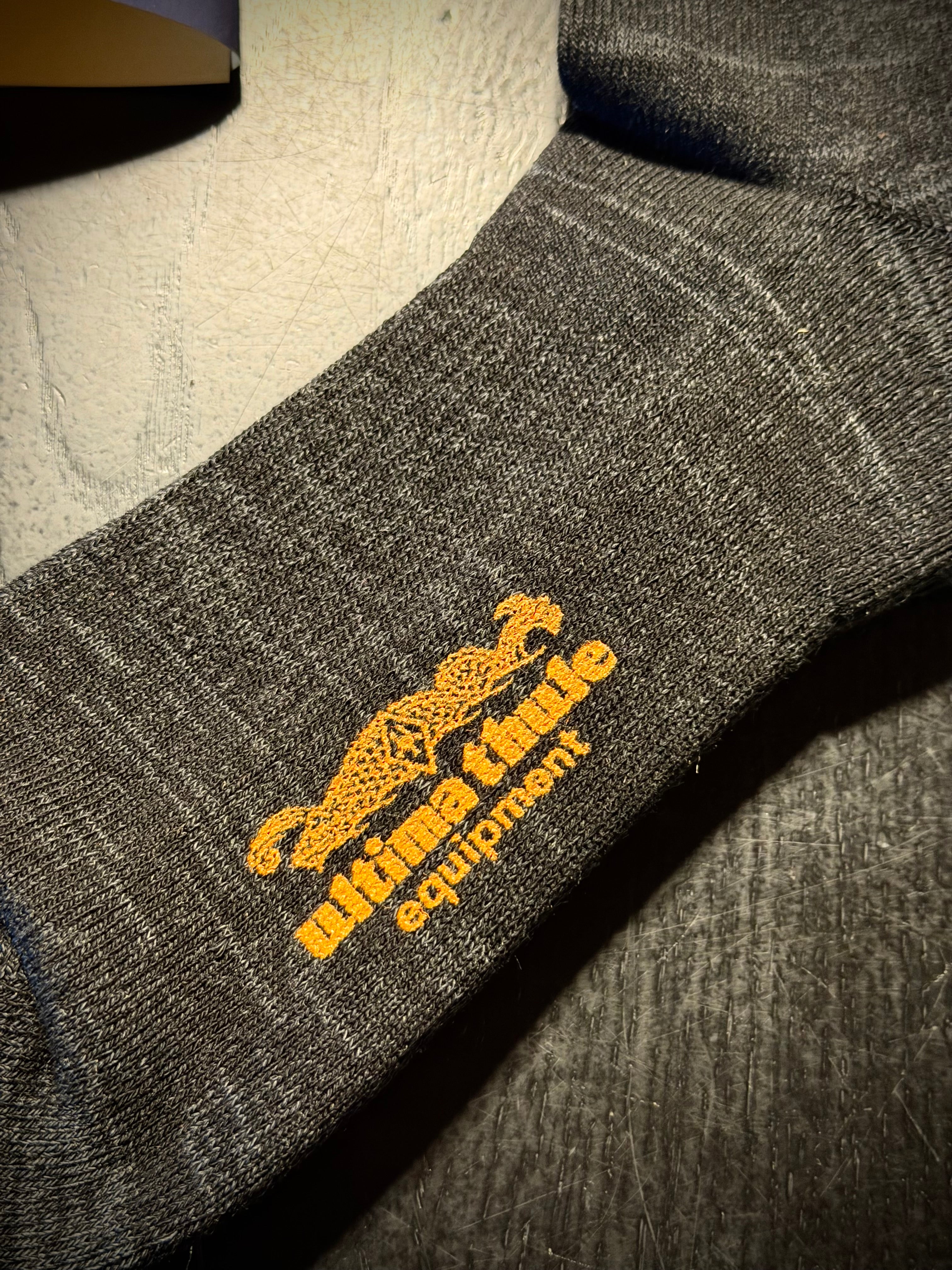 "Barlow" - 8 Inch Length Outdoor Socks - Black X Gray X Orange