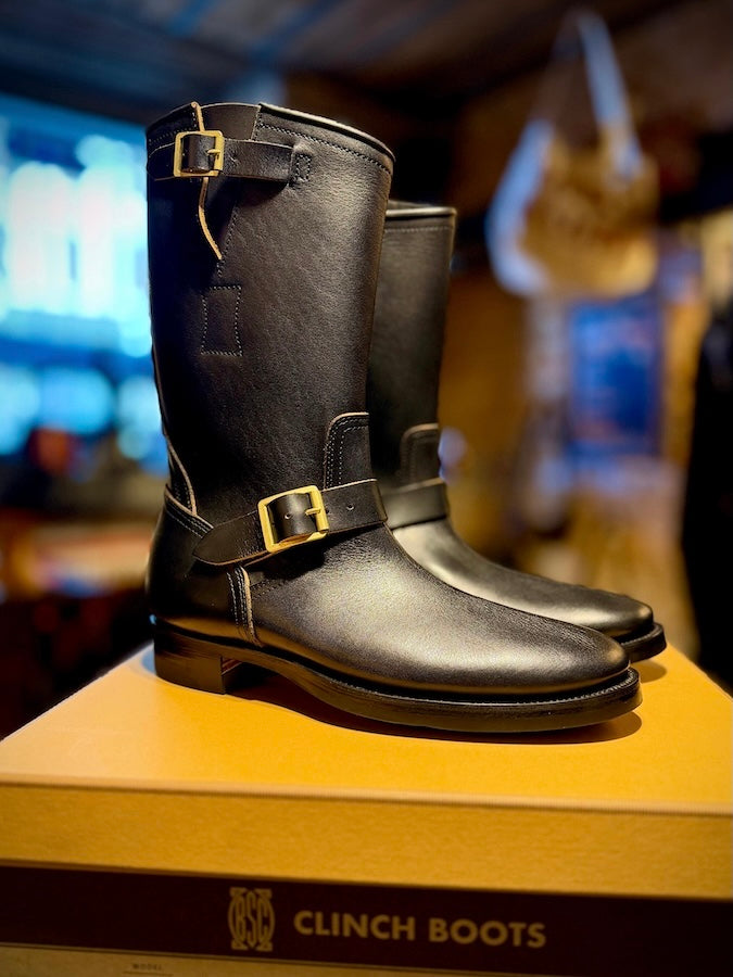 Engineer Boots - Gustave Cowhide - Black Overdyed