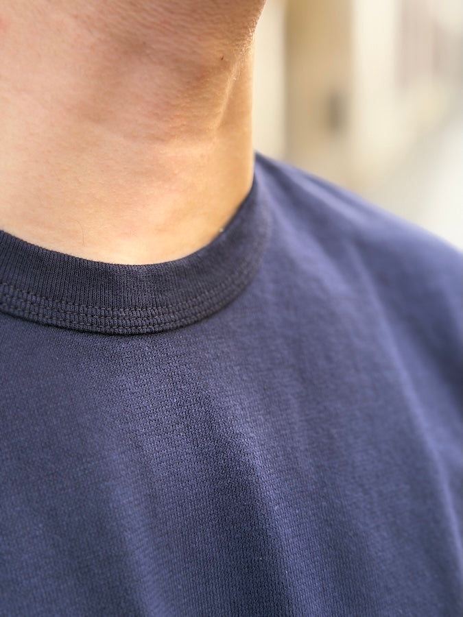 1930s Vintage Structure - 8.5oz Loopwheeled T-Shirt - Blue.Black