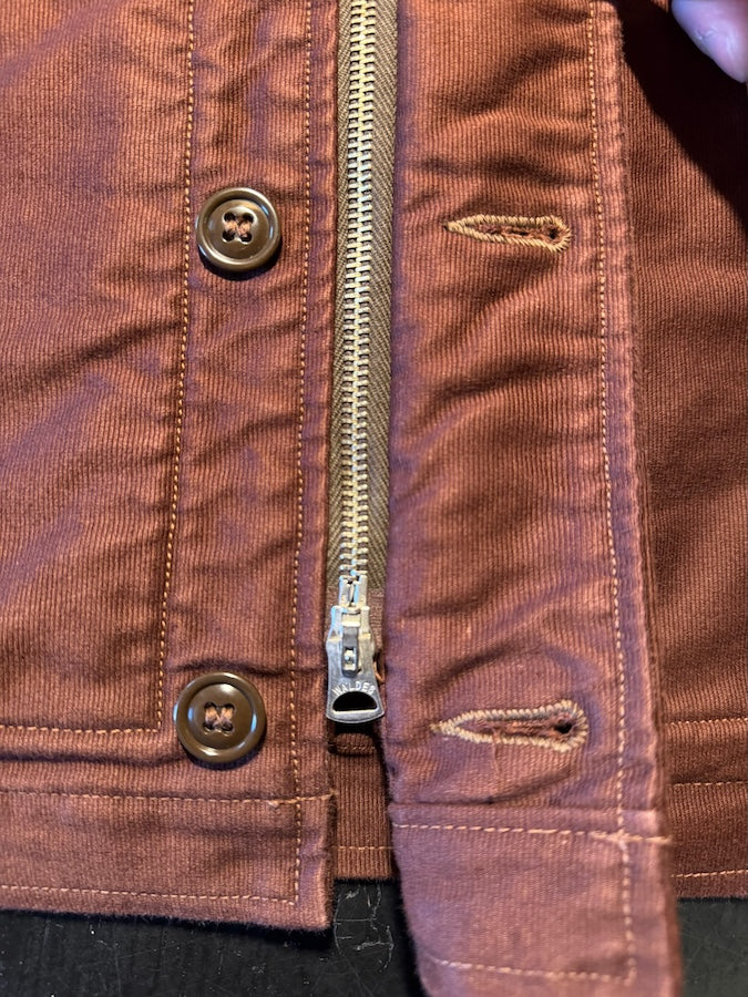 "DECK WORKER JACKET" - 1940~1950s U.S.NAVY MILITARY IMAGE CLOTHING - Dark Red Brown