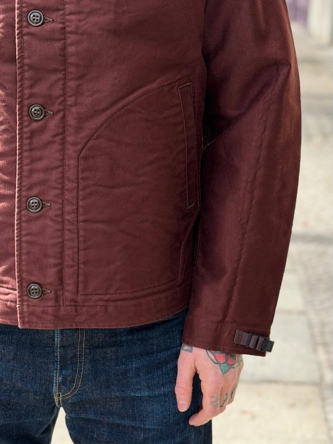 "DECK WORKER JACKET" - 1940~1950s U.S.NAVY MILITARY IMAGE CLOTHING - Dark Red Brown