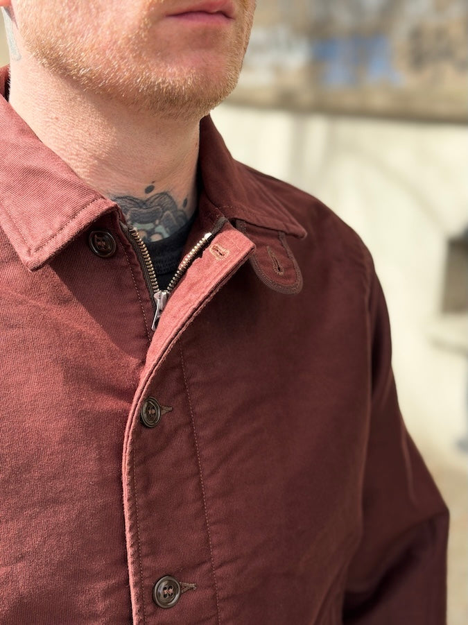 "DECK WORKER JACKET" - 1940~1950s U.S.NAVY MILITARY IMAGE CLOTHING - Dark Red Brown