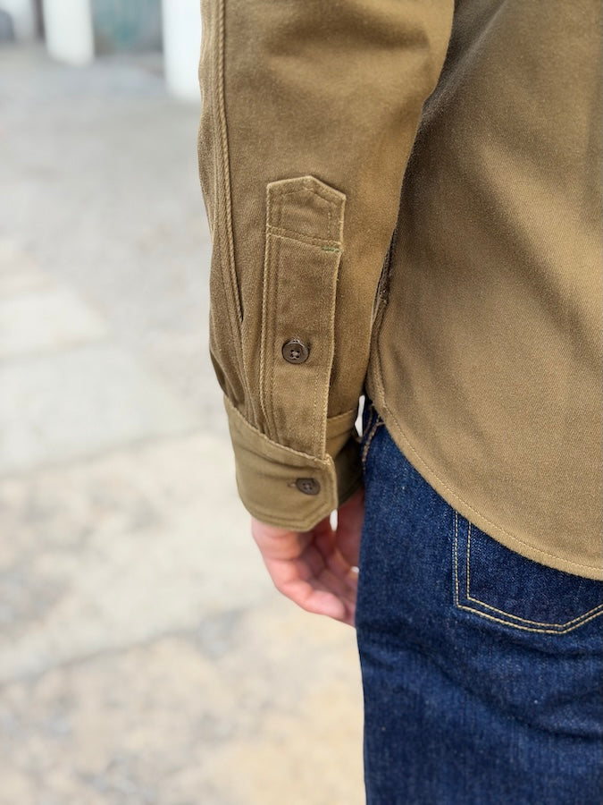"Gemsa" WORK SHIRT - UNION SPECIAL OVERALLS - 1930s STYLE WORK SHIRT - Khaki Olive