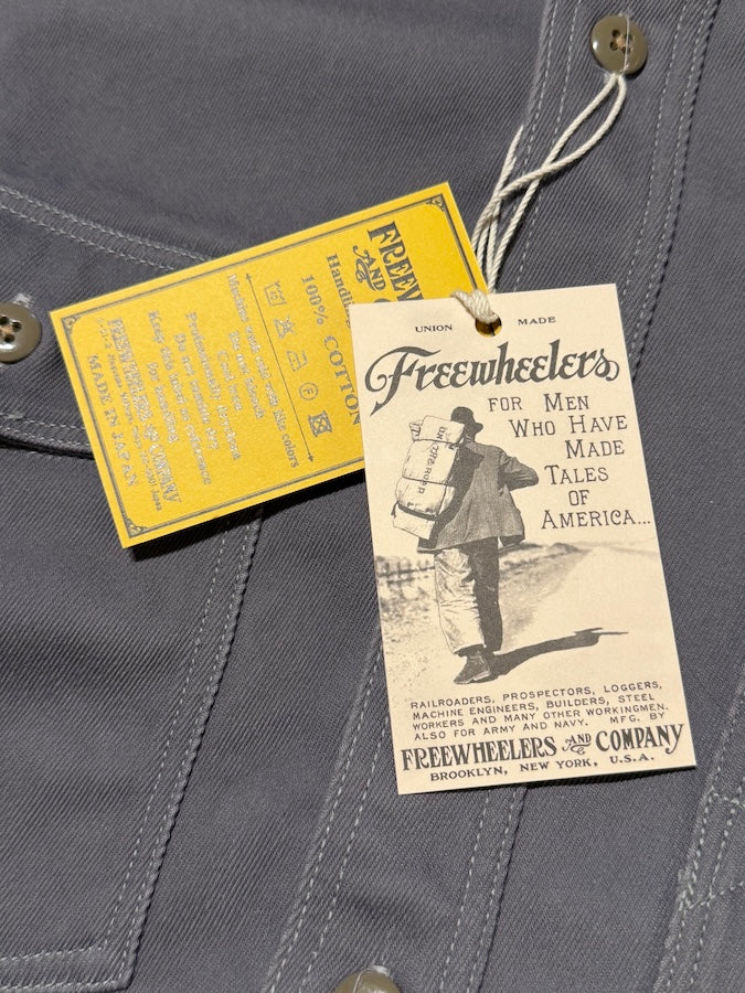 "Gemsa" WORK SHIRT - UNION SPECIAL OVERALLS - 1930s STYLE WORK SHIRT - Steel Gray