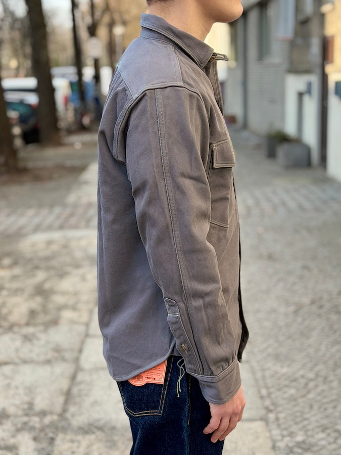 "Gemsa" WORK SHIRT - UNION SPECIAL OVERALLS - 1930s STYLE WORK SHIRT - Steel Gray