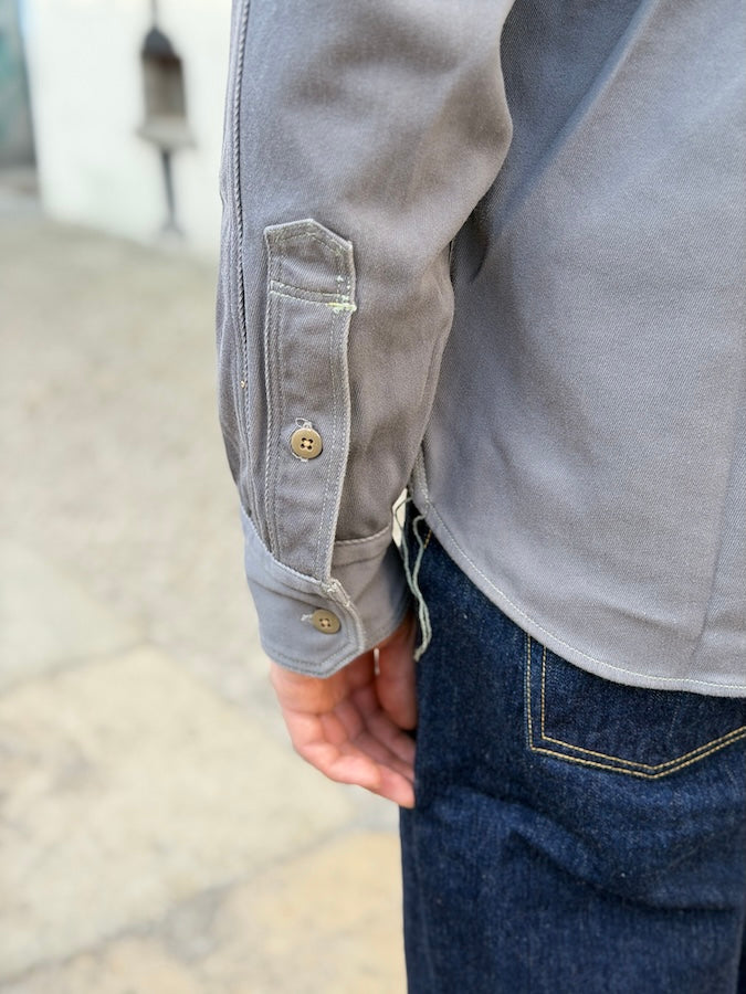 "Gemsa" WORK SHIRT - UNION SPECIAL OVERALLS - 1930s STYLE WORK SHIRT - Steel Gray