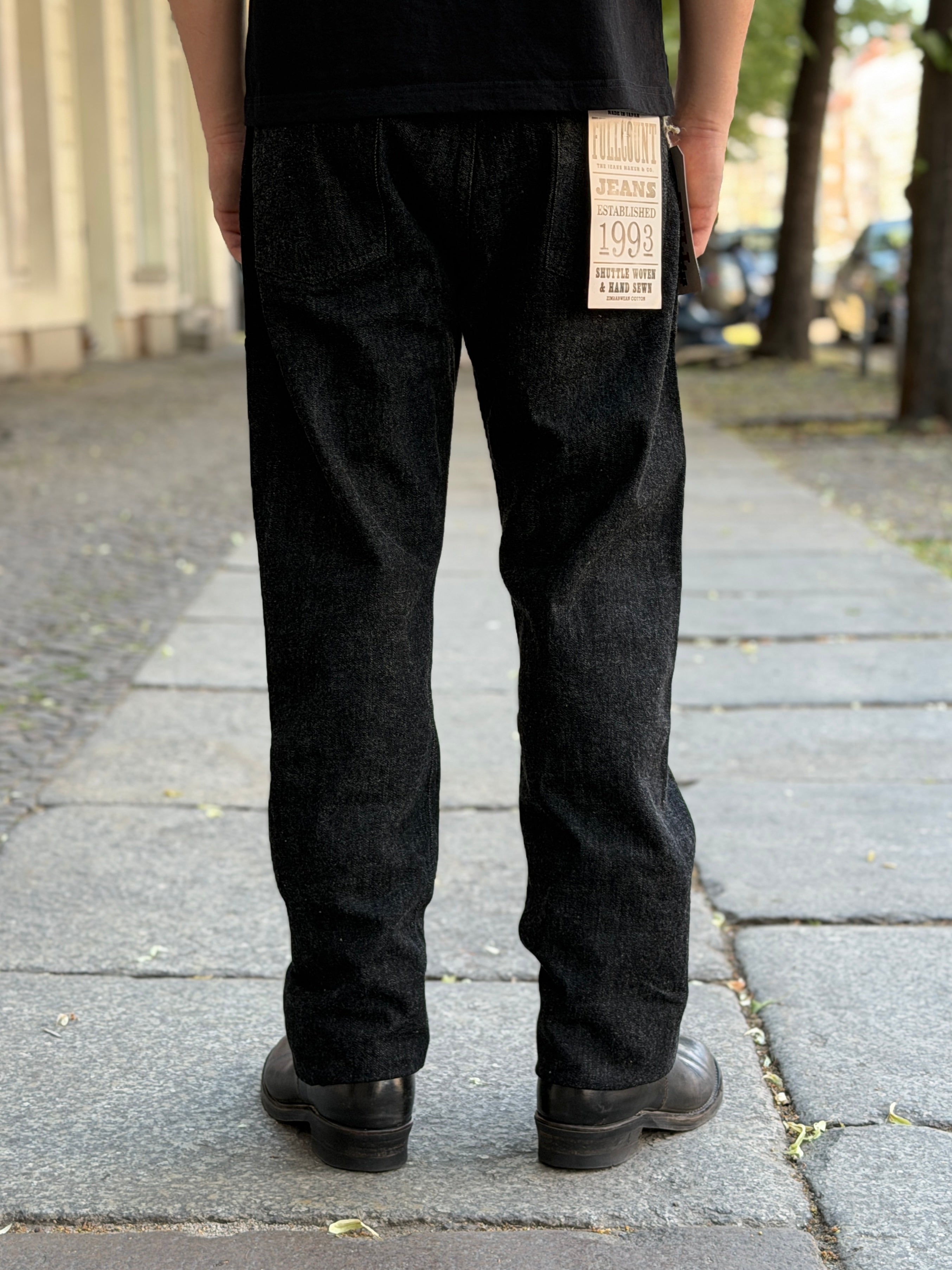 1108BKSS - Slim Straight ( SUPER SMOOTH ) Denim - 11.5oz Black Selvedge Denim - One Washed