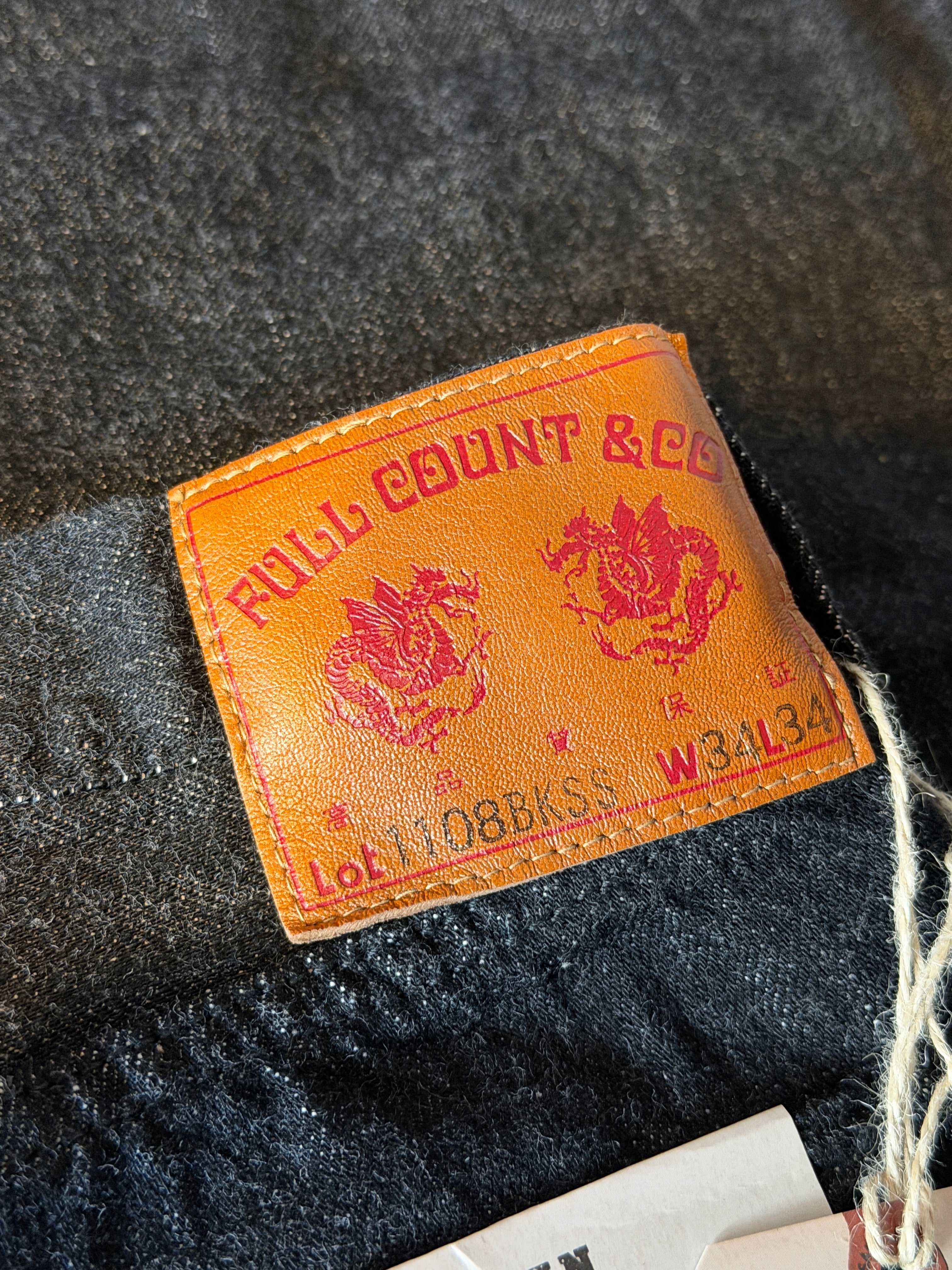 1108BKSS - Slim Straight ( SUPER SMOOTH ) Denim - 11.5oz Black Selvedge Denim - One Washed