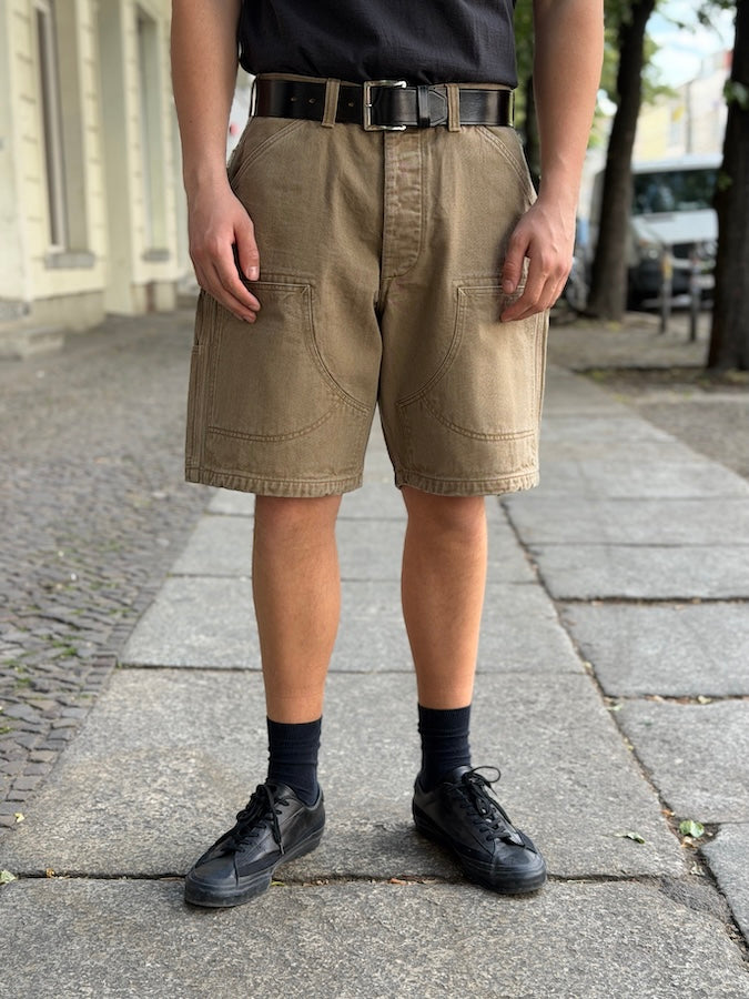 "BAKERSFIELD" Cut-Length Trouser Shorts - Yarn-dyed Beige