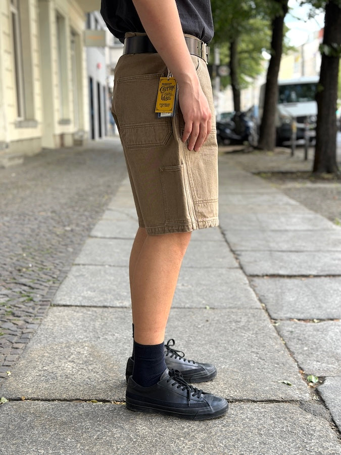 "BAKERSFIELD" Cut-Length Trouser Shorts - Yarn-dyed Beige