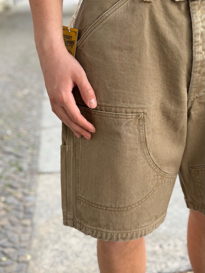 "BAKERSFIELD" Cut-Length Trouser Shorts - Yarn-dyed Beige
