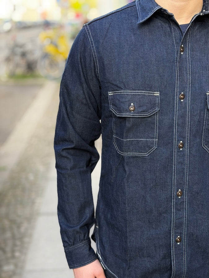"BIRNER" 1930 - 1940's Mechanic Shirt - UNION SPECIAL OVERALLS - 8.5oz Indigo Denim