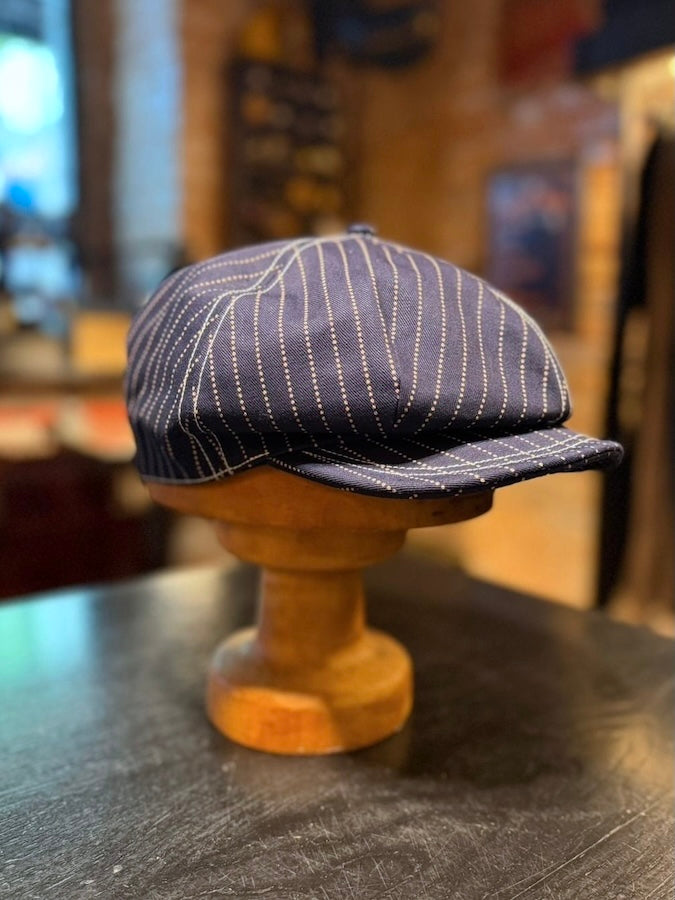 "CASSADY" 1910 - 1920's Style Casquette - UNION SPECIAL OVERALLS Indigo Wabash Stripe