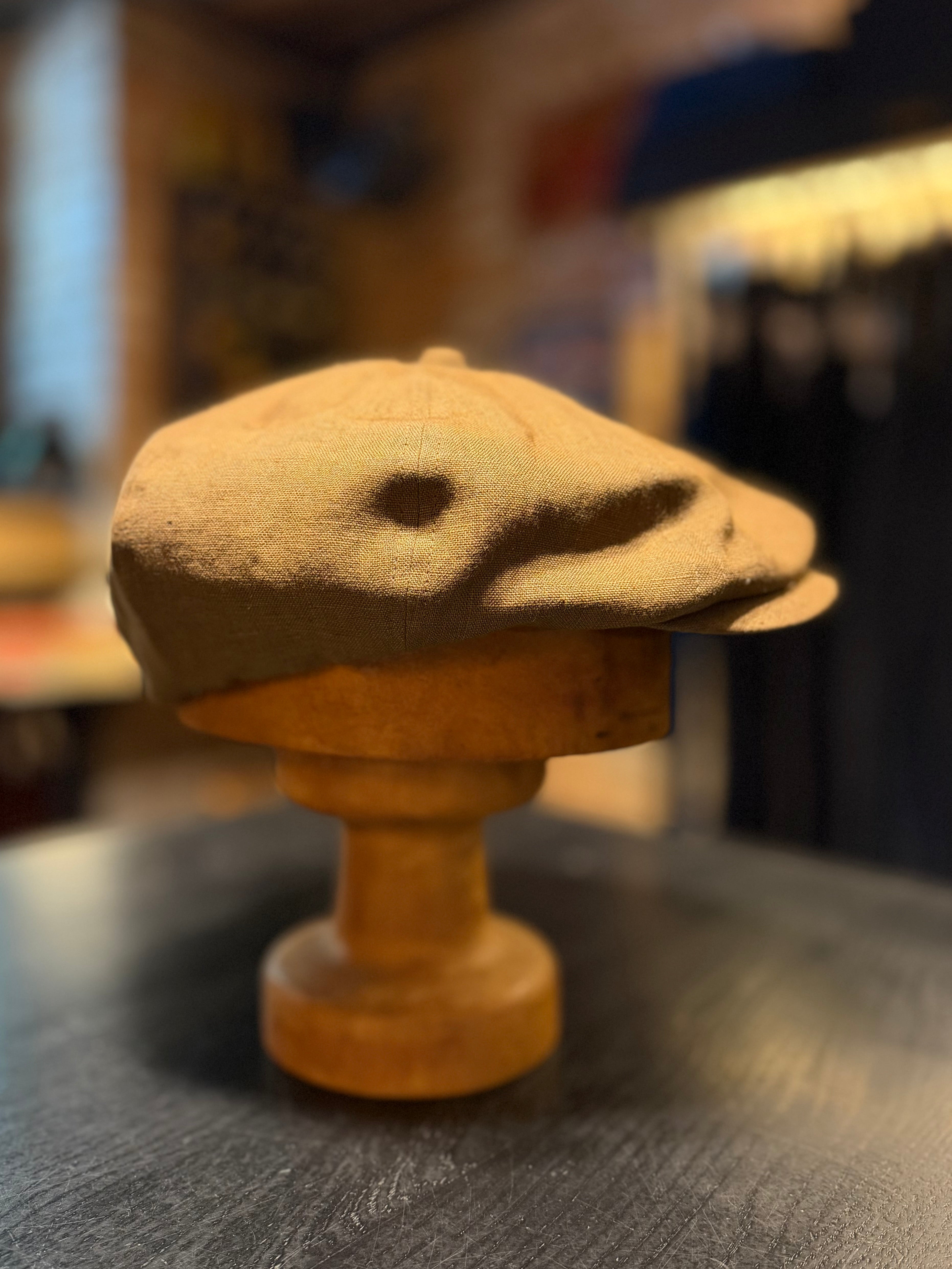 1920's Cap - Model: Lucky Dan French Linen - Brown