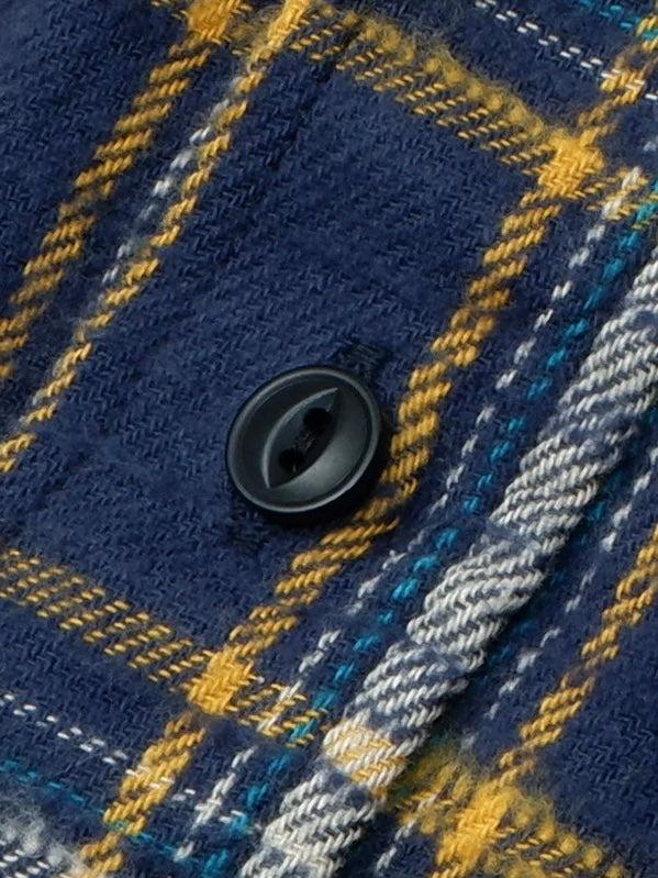 14.5oz Heavy Flannel Shirt - Slubby - 502655 - Navy