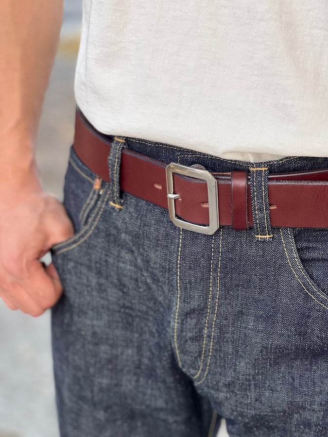 Thick Saddle Leather Garrison Belt - Vegetable Tanned - Brown