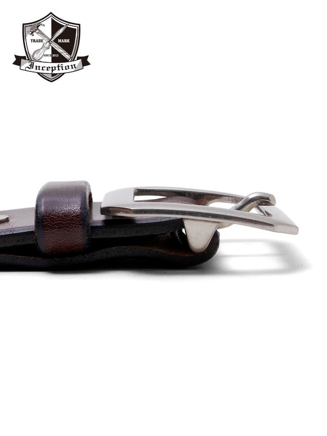 Thick Saddle Leather Garrison Belt - Vegetable Tanned - Brown