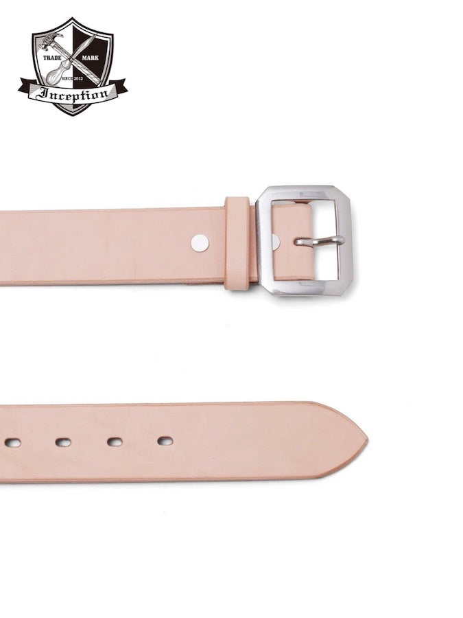 Thick Saddle Leather Garrison Belt - Vegetable Tanned - Tan