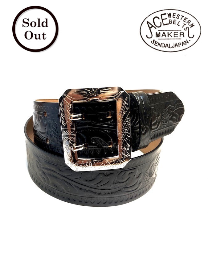 ACE WESTERN BELTS ★ Style No.900B ★ Handmade Vintage Reproduction Cowboy Western Belt - Black