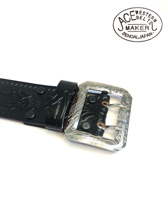 ACE WESTERN BELTS ★ Style No.900B ★ Handmade Vintage Reproduction Cowboy Western Belt - Black