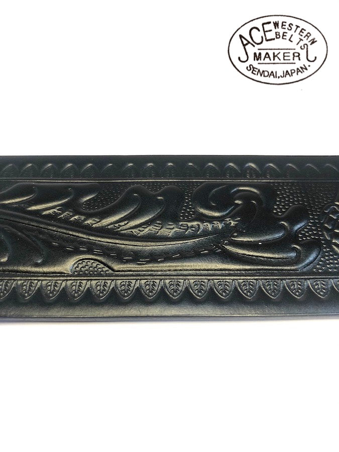 ACE WESTERN BELTS ★ Style No.900B ★ Handmade Vintage Reproduction Cowboy Western Belt - Black