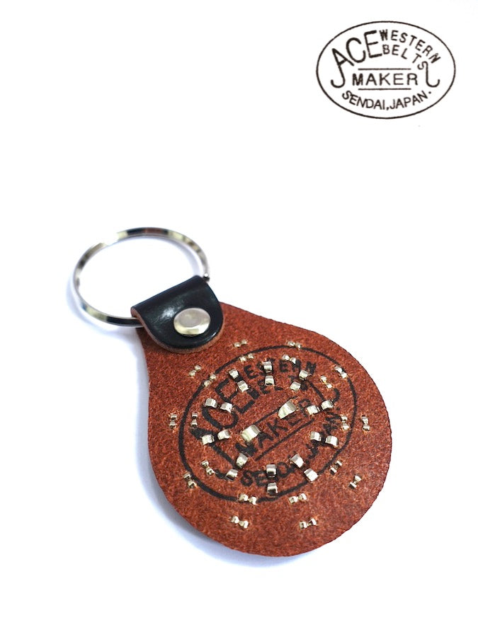 ACE WESTERN BELTS ★ Style No.NS100 ★ Handmade Vintage Studded Jeweled Key Fob - Blue
