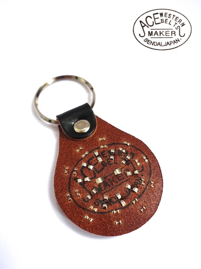 ACE WESTERN BELTS ★ Style No.NS100 ★ Handmade Vintage Studded Jeweled Key Fob - Ruby