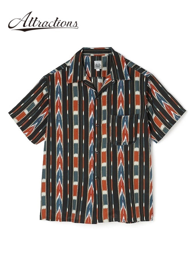 WEARMASTERS by Attractions - Lot.832 Native Print Rayon Shirt - Black