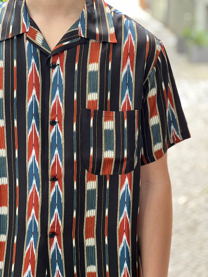 WEARMASTERS by Attractions - Lot.832 Native Print Rayon Shirt - Black