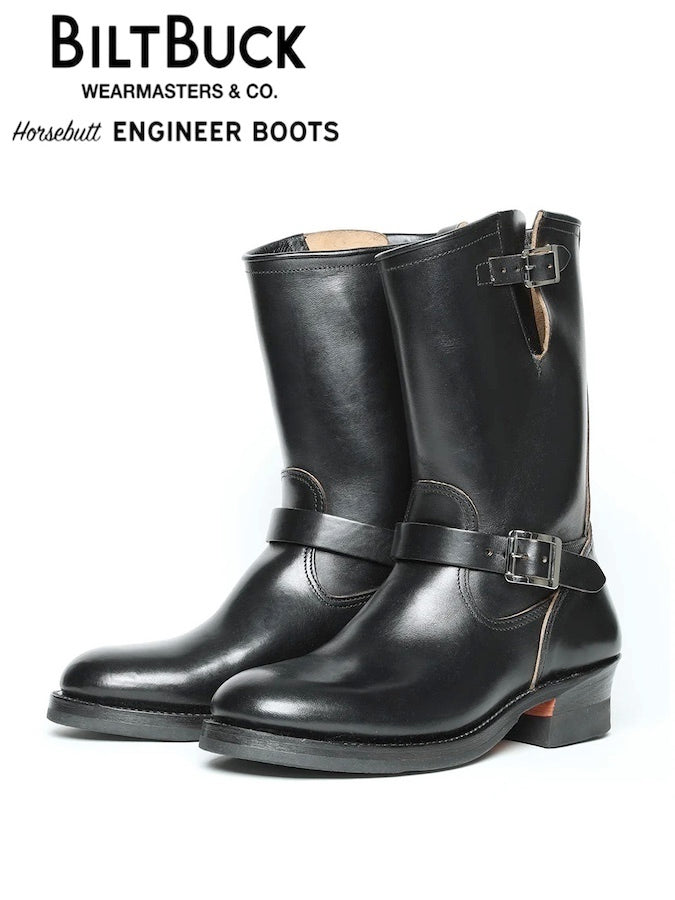 Lot.444 - Engineer Boots - HORSEBUTT - Black