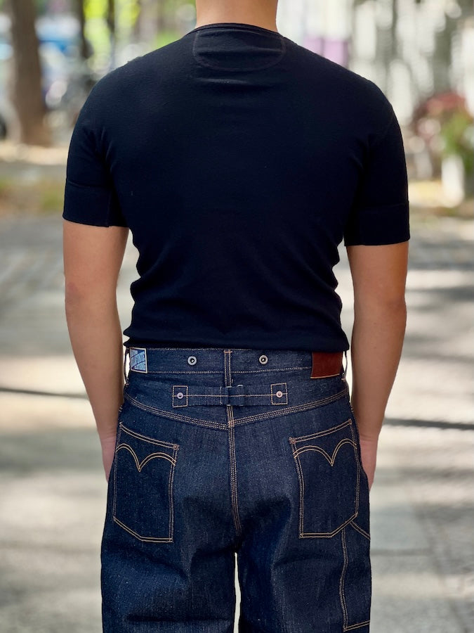 SUREKI PLACKET HENLEYNECK REGULAR RIB S/S SOLID - BLACK