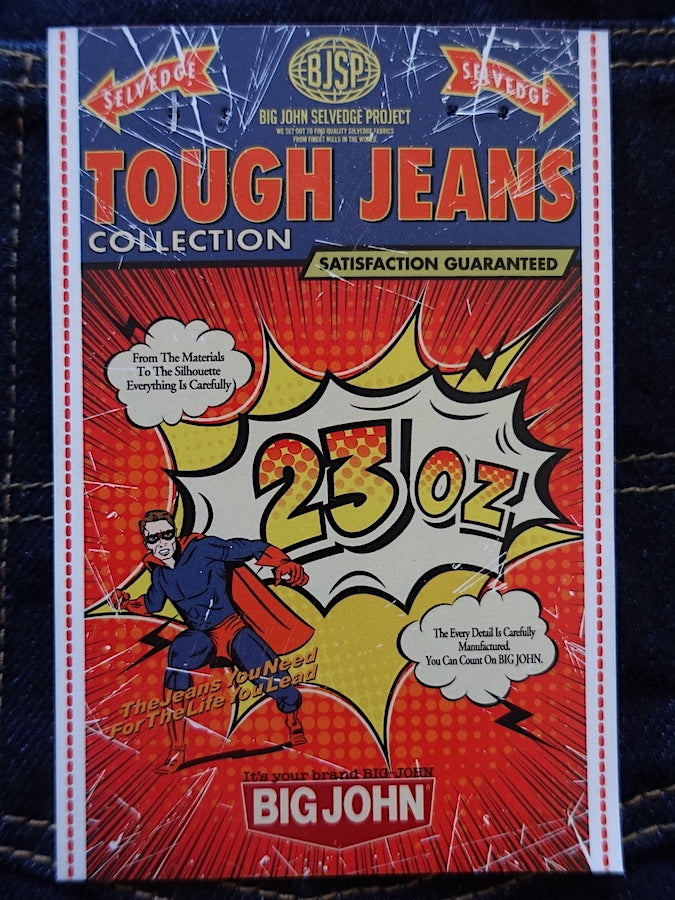 BIG JOHN - M106G (000A) - Extremely Heavy 23oz Selvedge Denim - "TOUGH JEANS" Slim Fit