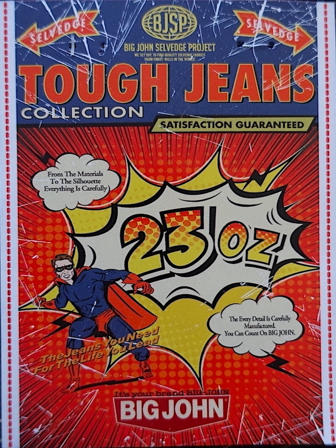 BIG JOHN - M106G (000A) - Extremely Heavy 23oz Selvedge Denim - "TOUGH JEANS" Slim Fit