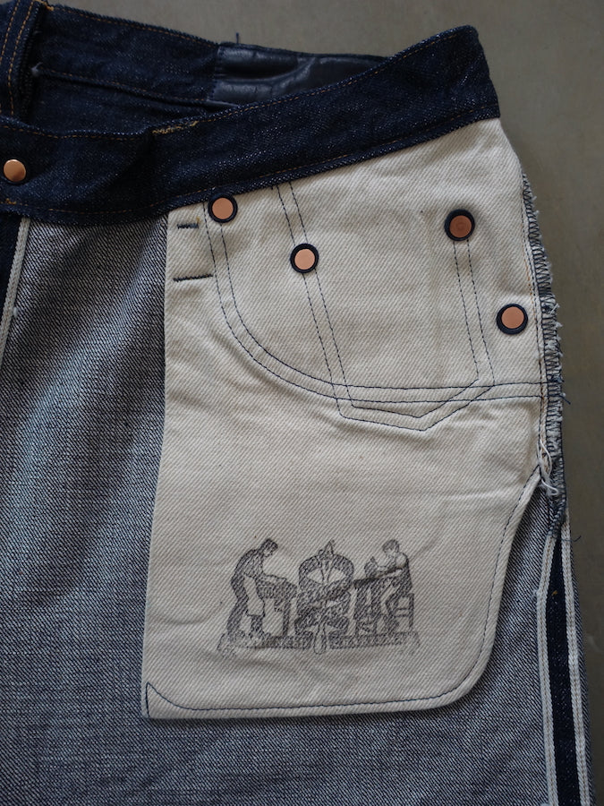 BIG JOHN - R008 (000W) - FLAGSHIP MODEL "RARE" - 15.5oz SAKAMOTO Selvedge Denim - Straight