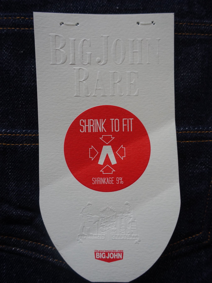 BIG JOHN - R008 (000W) - FLAGSHIP MODEL "RARE" - 15.5oz SAKAMOTO Selvedge Denim - Straight