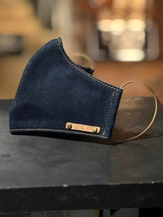 DC4 - Face Mask - Japanese Lightweight Denim & Leather Tag