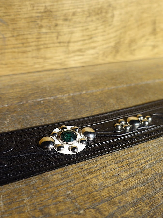 DC4 x ACE WESTERN BELTS ★ Special Collaboration ★ Handmade Vintage Reproduction Studded Jeweled Cowboy Western Belt - Black