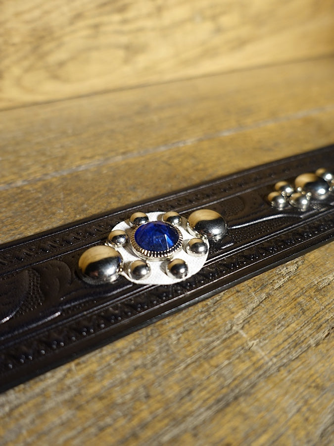 DC4 x ACE WESTERN BELTS ★ Special Collaboration ★ Handmade Vintage Reproduction Studded Jeweled Cowboy Western Belt - Black