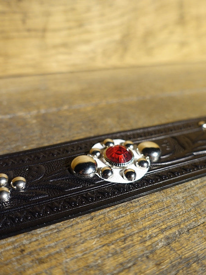 DC4 x ACE WESTERN BELTS ★ Special Collaboration ★ Handmade Vintage Reproduction Studded Jeweled Cowboy Western Belt - Black