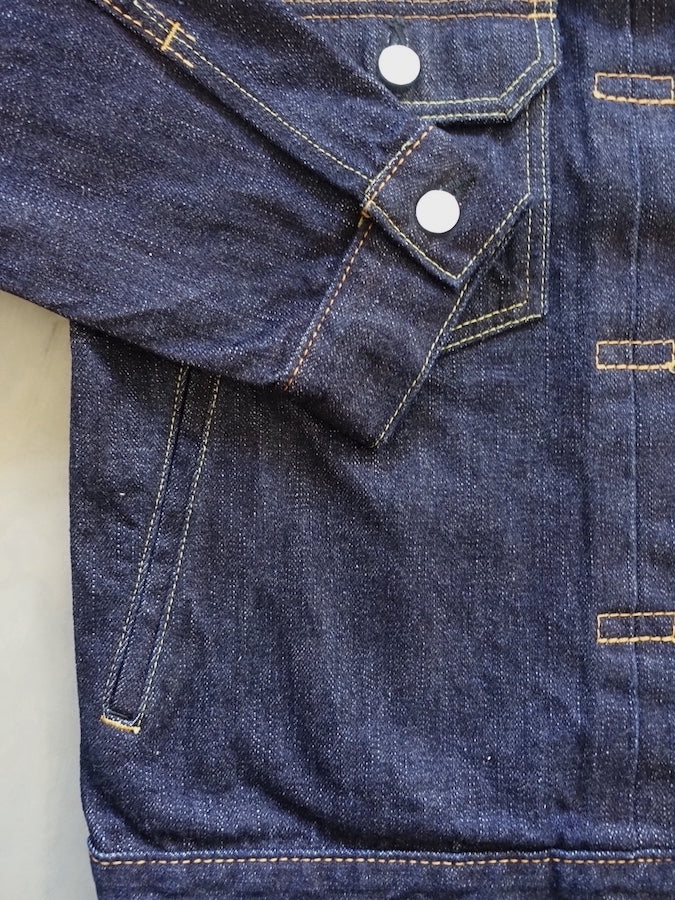 DC4 x Pure Blue Japan - * Limited Collaboration Jacket * - 925 STERLING SILVER plated Buttons - 2nd Type - 16.5oz Slub Denim